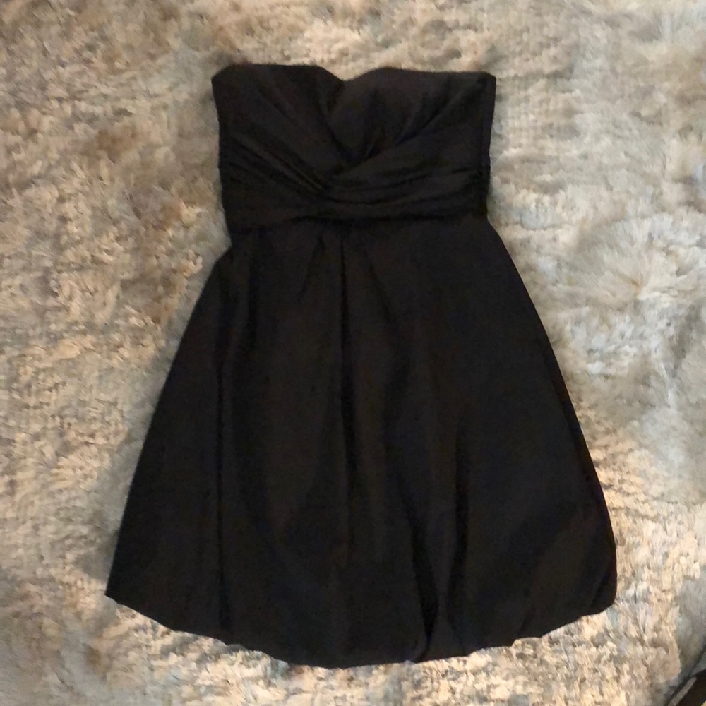Black strapless bubble dress